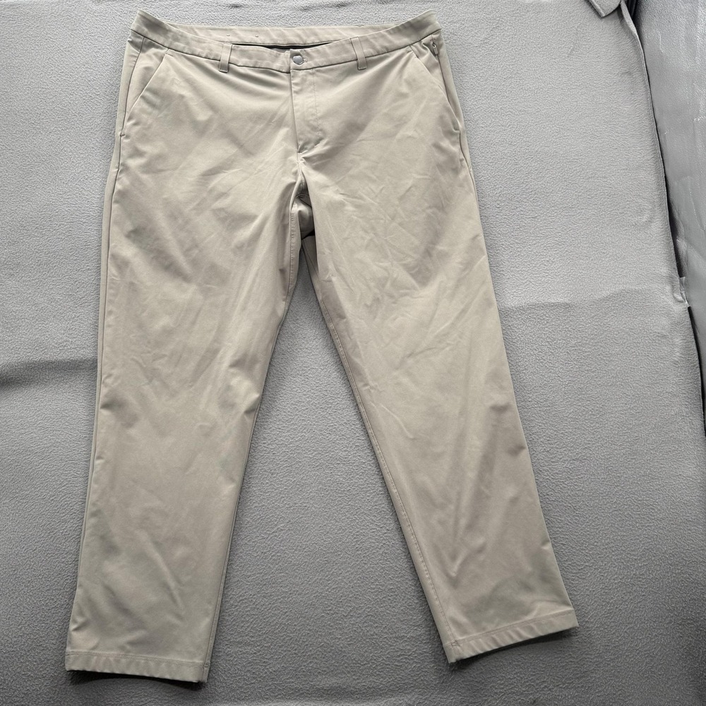 Lululemon Pants Mens 42x30 (Fits40/30) Beige Slim Fit Stretch Microfiber Chino.